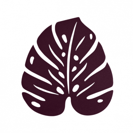 Dessous De Plat Bouquet Sauvage Monstera Cerise Noire Fermob